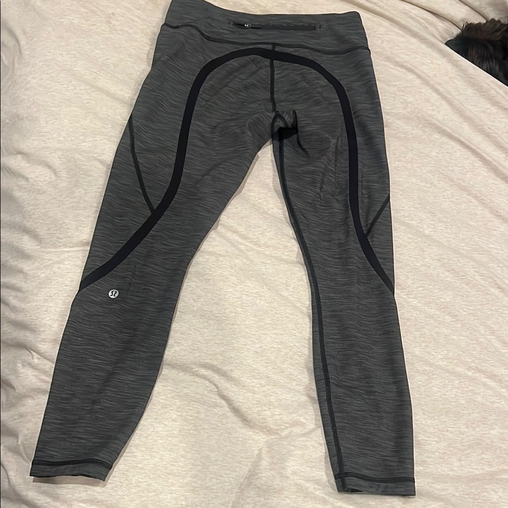 Gray and Black Athletic Leggings